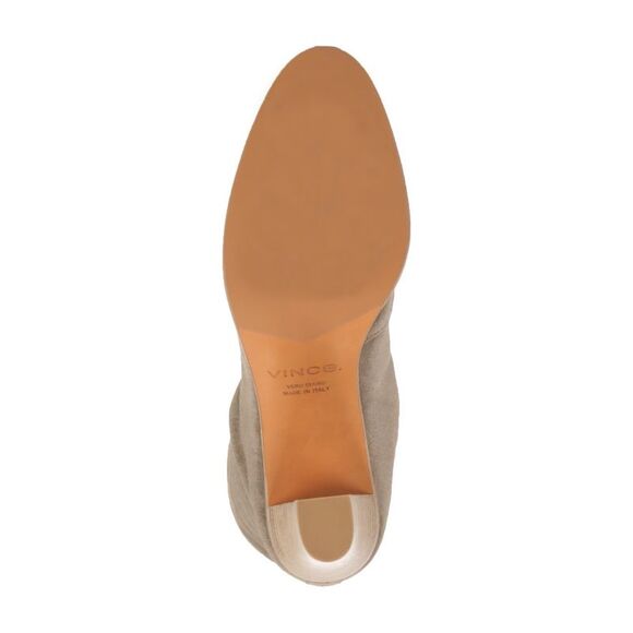 VINCE. Womens Flint Gray Casper Round Toe Stacked Heel Leather Slouch Boot 7 M - Picture 4 of 4